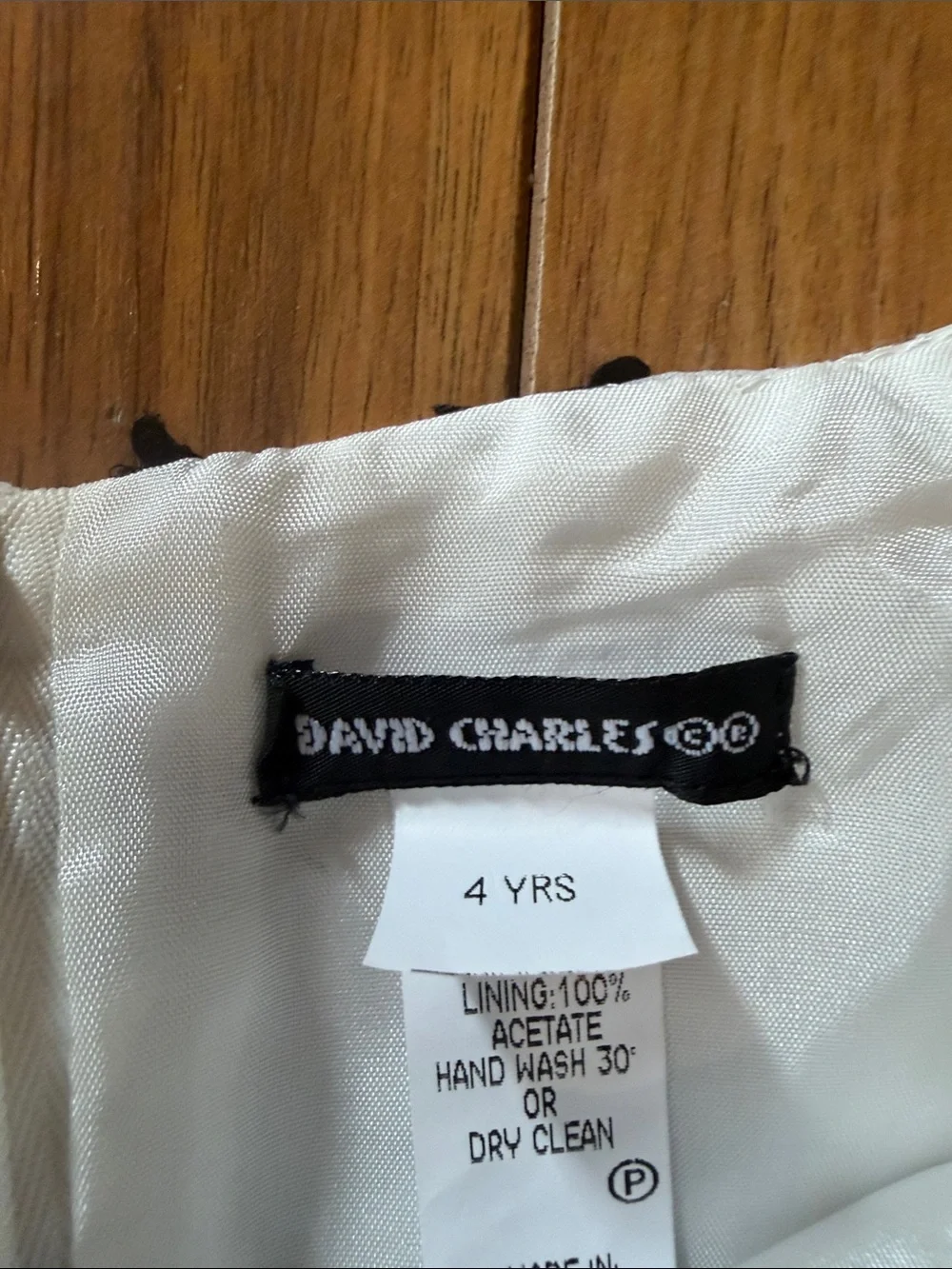 David Charles Girls Black and White Floral Appliqué Party Dress size 4